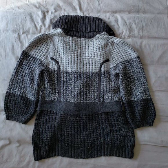 BCBGMaxAzria Size M, Gray Wrap Cardigan with Shawl Collar - Picture 2 of 7